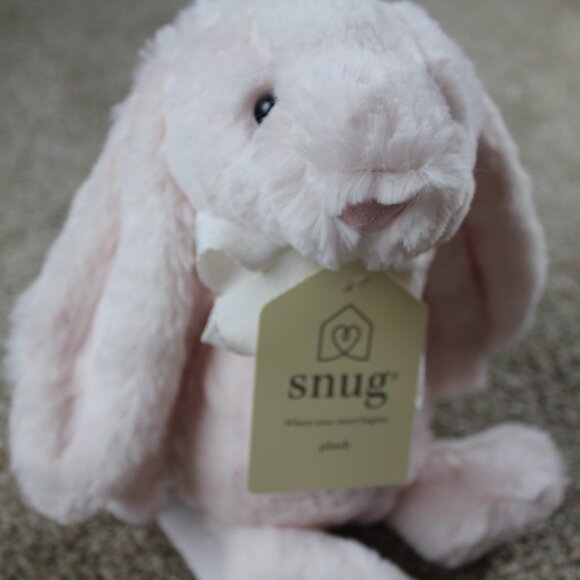 Snug Bunny Rabbit Plush Light Pink Stuffed Animal Toy 11" Soft Lovey Infant NWT - Picture 3 of 6
